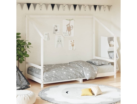 Estructura De Cama Para Niños VIDAXL Blanco Madera (90x190 cm)