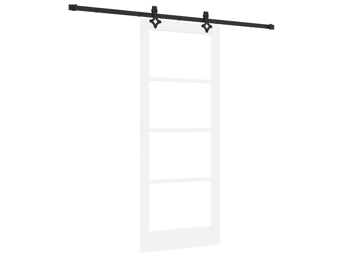 Puerta corredera Vidaxl con juego de herrajes de madera maciza de pino blanca