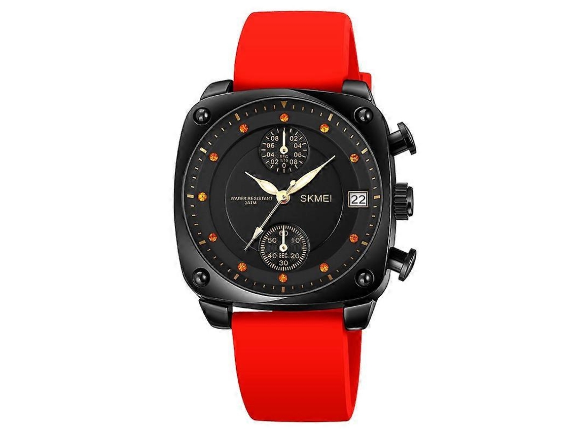 Reloj de cuarzo resistente al agua Skmei 1903 con hebilla de acero inoxidable y correa de silicona Hengrongshen