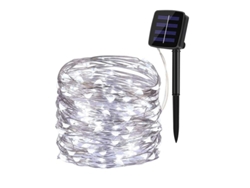 Guirnalda de luces LED solares impermeables MDUG (luz blanca, 32 m, 300 LED)