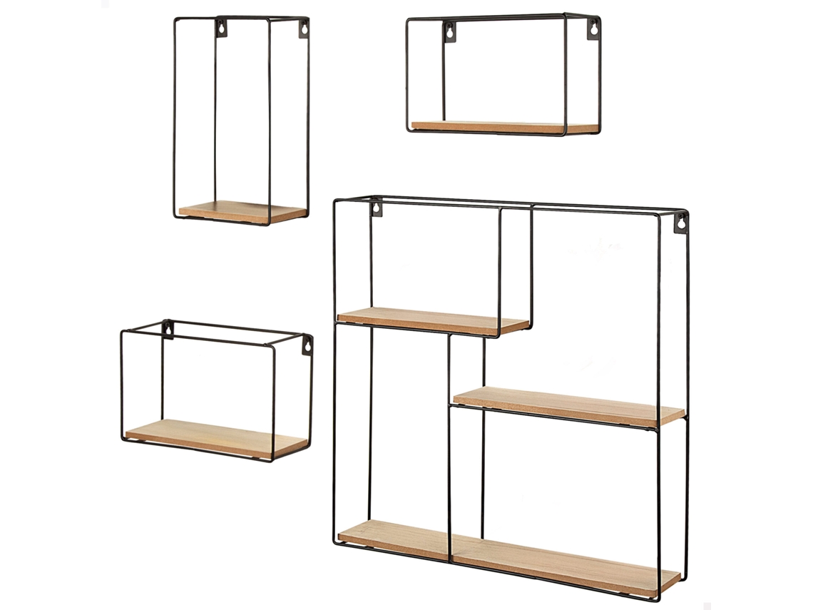 Juego de 4 estantes de pared de madera, varios tamaños Max Home
