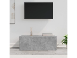 Mueble de Armario Tv 80X34X30 Cm Contrachapado Gris Cemento