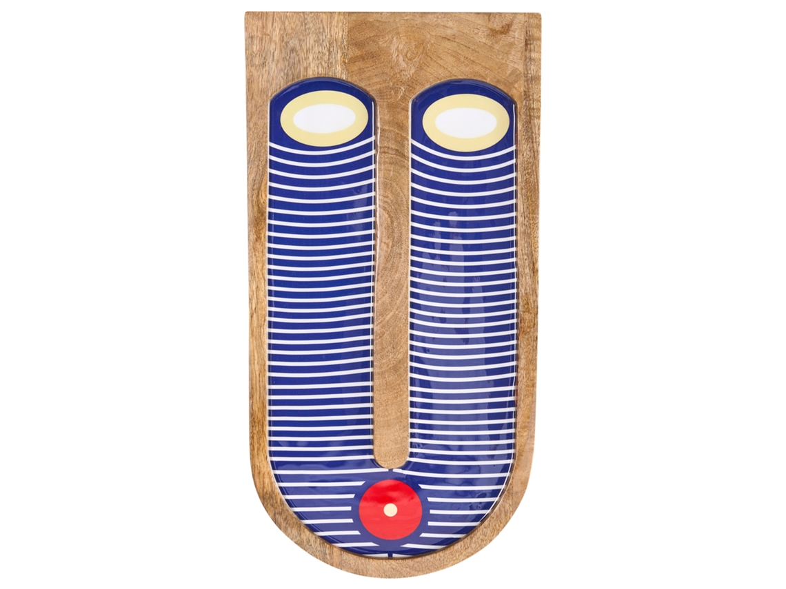 BELIANI Jimeta Decoración de pared en madera de mango azul 40x20x2