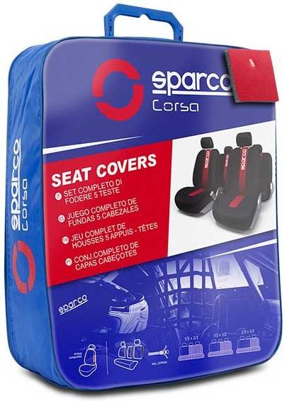 Fundas de Asiento SPARCO CORSA Classic (Rojo - Poliéster - 45 x 35 x 15 cm)