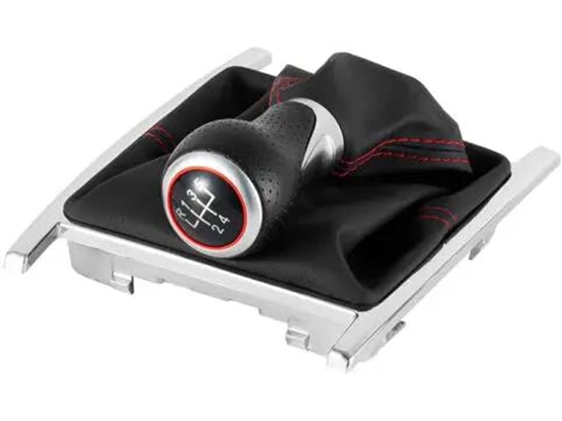 Pomo De Palanca Cambios Cuero Sintético (pu) Para Automóviles, 5/6 Velocidades, Orificio Interior 12 Mm, Base
