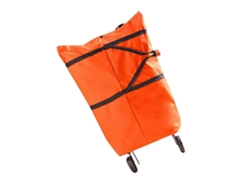 Carrito de compras plegable con ruedas, paquete de 1, ideal para senderismo y viajes, color naranja. Características: gran capacidad y diseño.