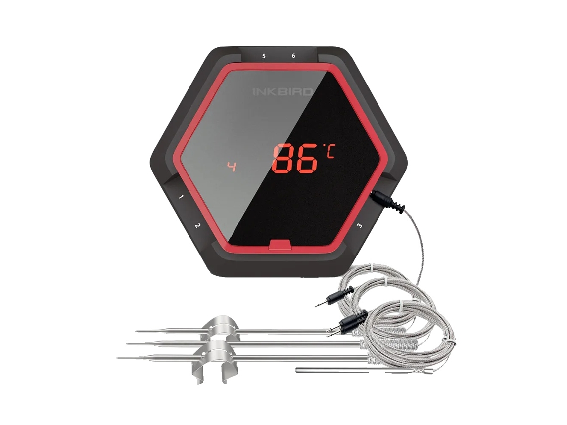 Termómetro inalámbrico para barbacoa, compatible con Bluetooth, hasta 6 sondas, 6 sensores rojos y 4 sensores OEM
