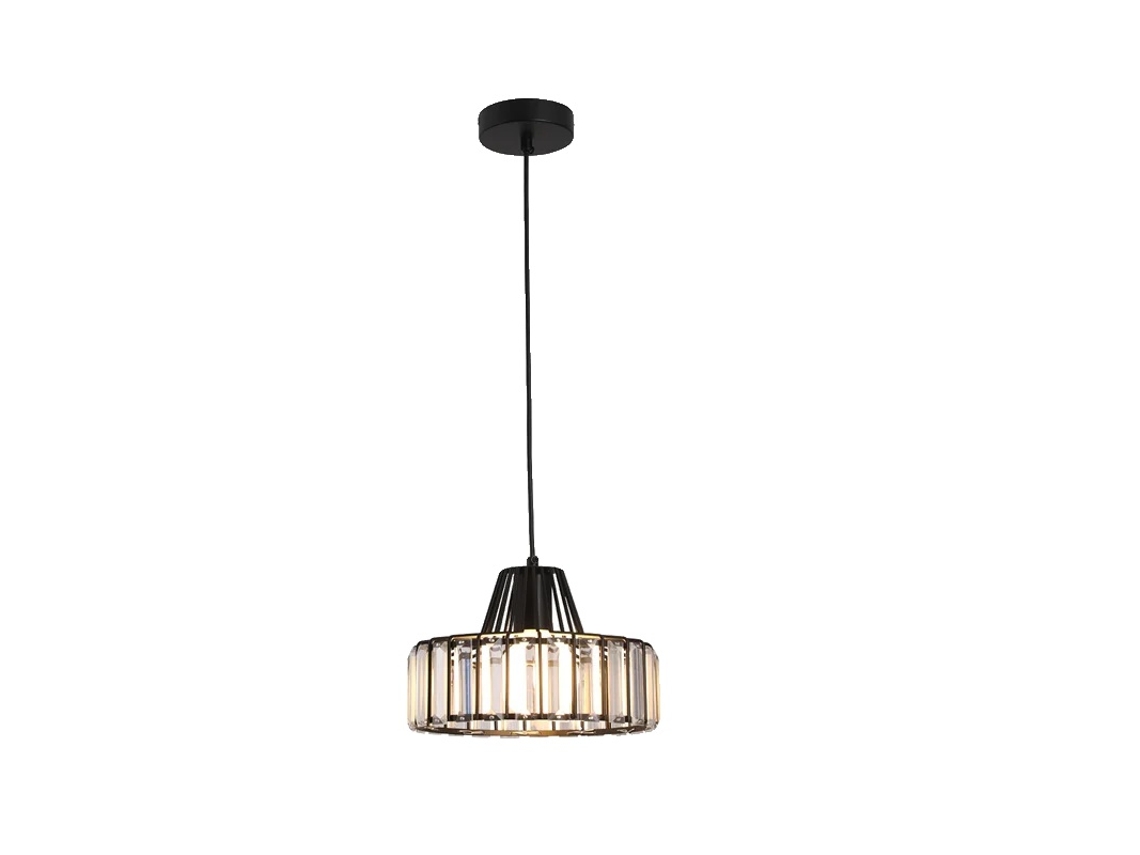 Lámpara colgante de cristal moderno, ideal para diversos espacios, 1 cabezal B negro, blanco cálido OEM