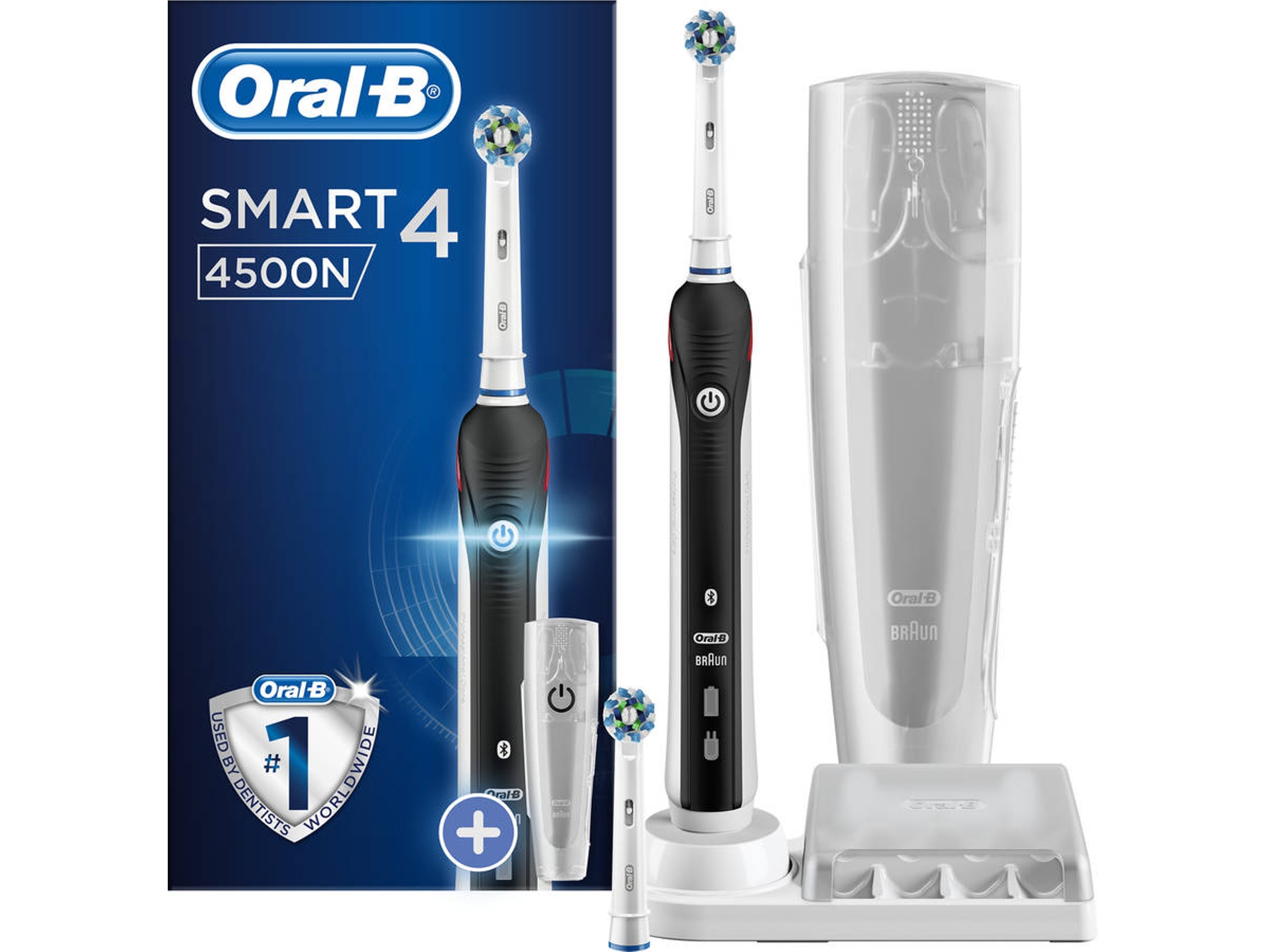 Cepillo Elã©ctrico Oralb smart 4 4500 negro 3 modos dientes 4500n dental braun pro4500 brosse à dents series crossaction black avec voyage 2