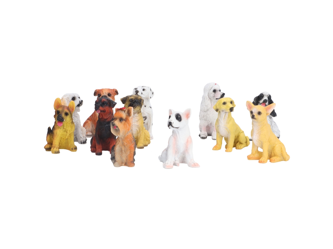 12 figuras de perros impermeables para jardín, mesa u oficina (sin marca)