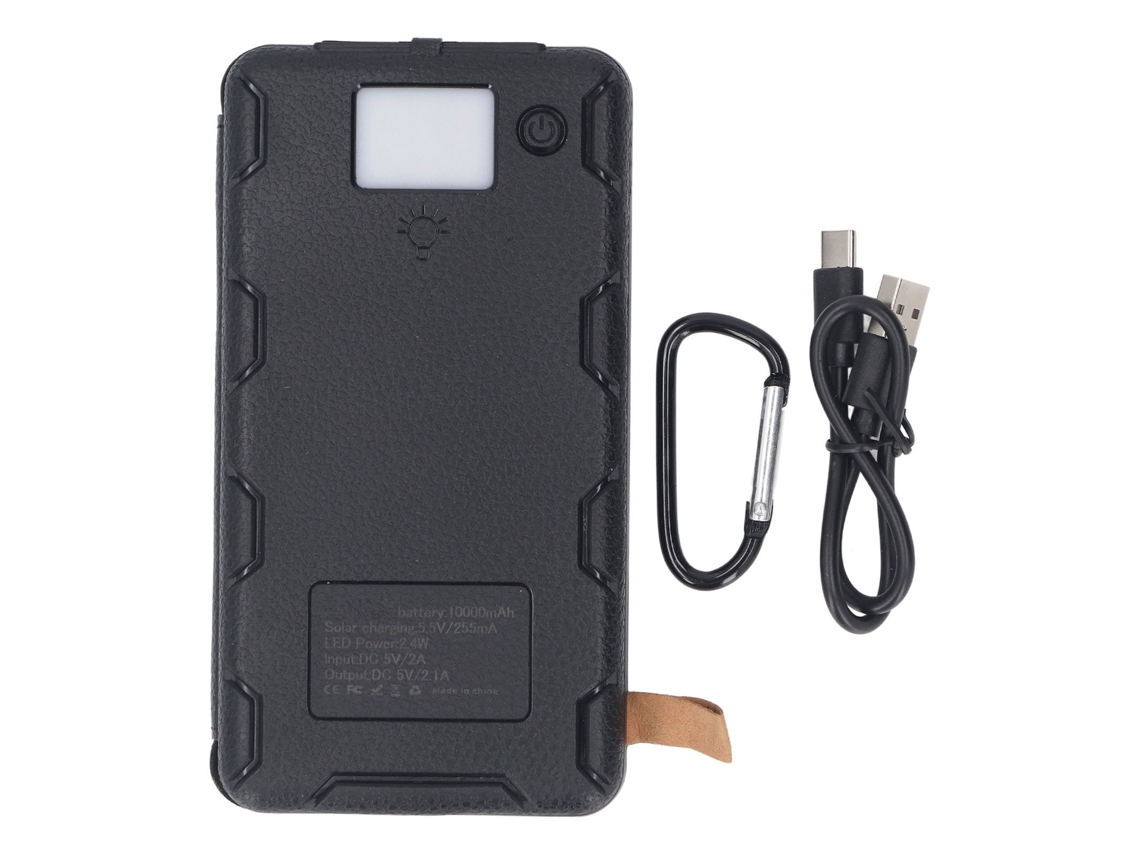 Cargador Solar Portátil Power Bank De 10000 Mah Usb C Pd Con 2 Paneles Solares Y Linterna Para Acampar.