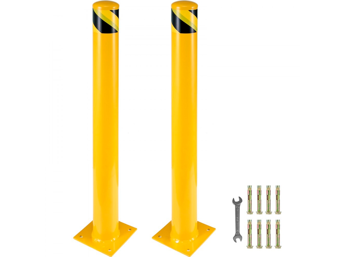Poste de seguridad de acero Q235 de 107 cm con base soldada Tekmaquinas
