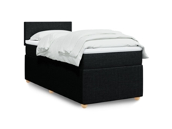 Cama Individualcama Para Adultoscama Box Spring Con Colchón Tela Negro 90x190 Cm Wsd62441