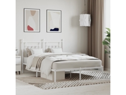 Estructura Cama Sin Colchón Con Cabecero Metal Blanco 140x190cm