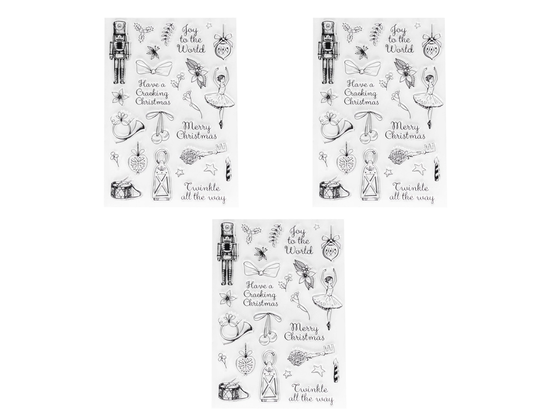 3 Sellos Transparentes De Tpr Con Motivos Navideños Para Scrapbooking, Repujado, Tarjetas, Manualidades, Decorativos Y Suministros Para Tarjetas.