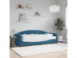 Sofá Cama Con Colchón Terciopelo Azul 80x200 Cm