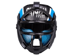 (Con mascarilla) Nuevo equipo de protección para entrenamiento de Muay Thai: Casco y protector de cabeza. Mdug (azul G)