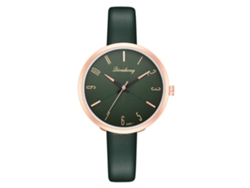 Relógio De Pulso Feminino De Moda Com Pulseira De Couro Pu Quartz Rosa