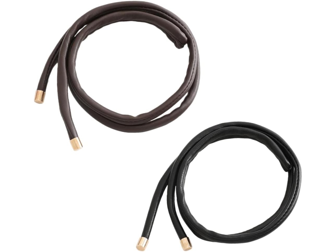 2 Pièces Élastiques Cuir Cabello Diadema Queue De Cheval Ajustable Pour Mujer Accessoire Chic