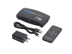 Conmutador Hdmi 2.0 con salida remota 5 en 1 Convertidor Hd Hdcp 4k 60hz Hdmi Splitter Negro
