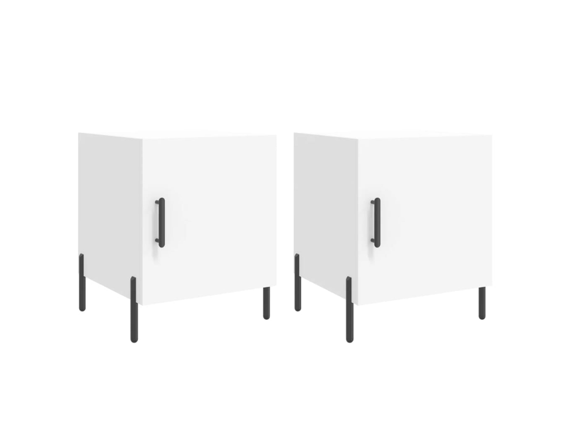 Maison Exclusive - Mesitas De Noche 2 Uds Madera De Ingeniería Blanco 40x40x50 Cm