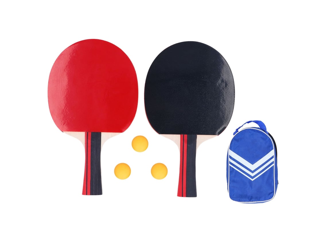 Conjunto De Raquetas De Tênis De Mesa Profissional Com 3 Bolas E Estojo Antiderrapante Alta Elasticidade 2105‑a