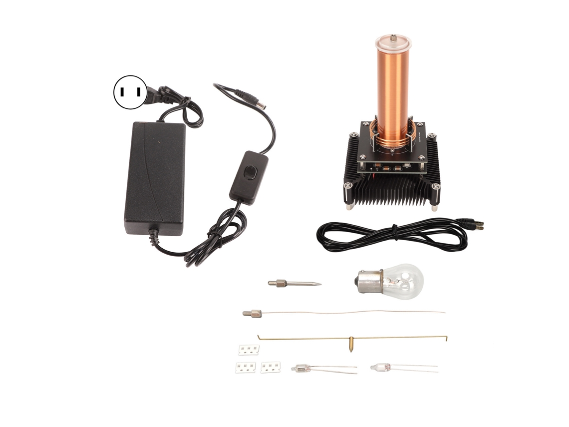 Kit de bobina musical para altavoz de plasma y experimento de transmisión inalámbrica, luz dorada
