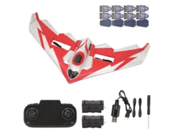 Kit De Avión Planeador Teledirigido Epp Con Luz Led Para Principiantes, Adultos Y Niños - Rojo - 2 Pilas