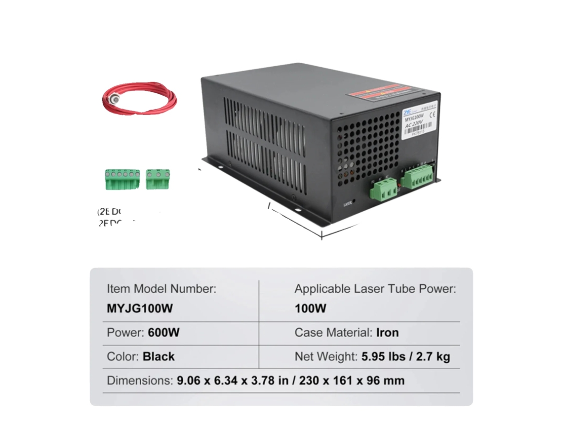 Fuente de alimentación láser, alta eficiencia, compatibilidad versátil, 100 W