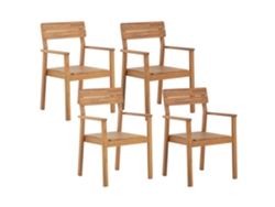 Conjunto de 4 sillas BELIANI Fornelli de Madera de acacia Madera clara 60x56x88