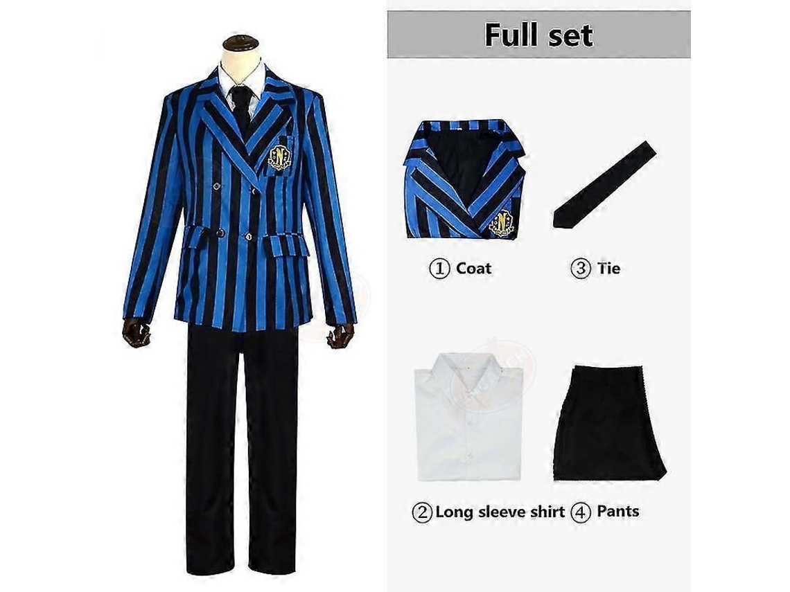 Disfraz De Wednesday Addams De Nevermore Academy, Uniforme Escolar Para Hombres Y Mujeres.