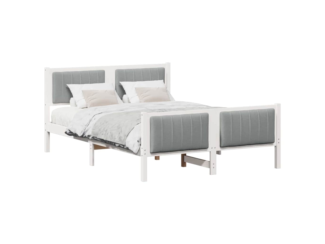 Maison Exclusive - Estructura De Cama Con Cabecera Y Gris Claro 140 X 190 Cm