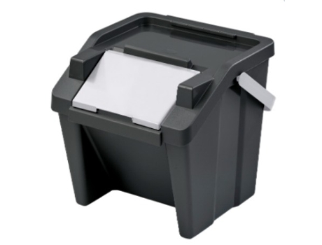 Cubo de Basura para Reciclaje Tontarelli Moda Negro Blanco 28 L Apilable
