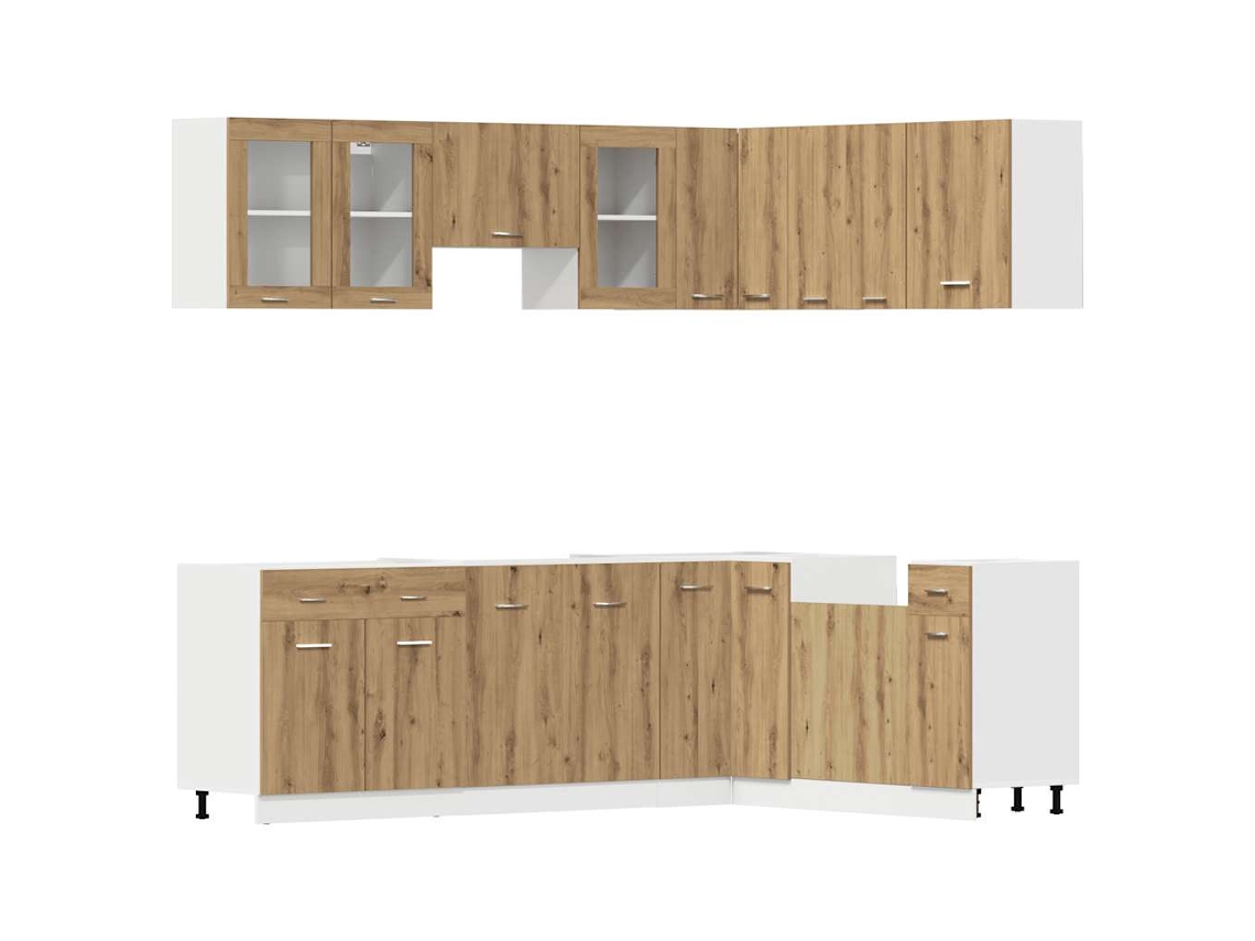 Juego de gabinetes de cocina Lyon Artisan de madera de roble derivado de 11 piezas EXCLUSIVO DE LA CASA