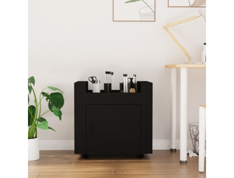 Carrito De Escritorio VIDAXL Negro Madera contrachapada (60x45x60 cm)