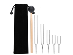 KOFIHETY Juego de Diapasones de Aleación de Aluminio para Terapia de Sonido - 128Hz, 256Hz, 512Hz, 1024Hz, 2048Hz