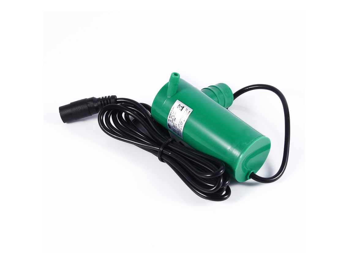 Bomba de agua sumergible anfibia de 12 V CC con altura máxima de 9 m, caudal de 500 l/h para riego terrestre y de lagos, entre otras.