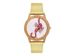 Reloj De Pulsera Analógico De Cuarzo Con Correa De Malla Dorado Para Hombre Y Mujer