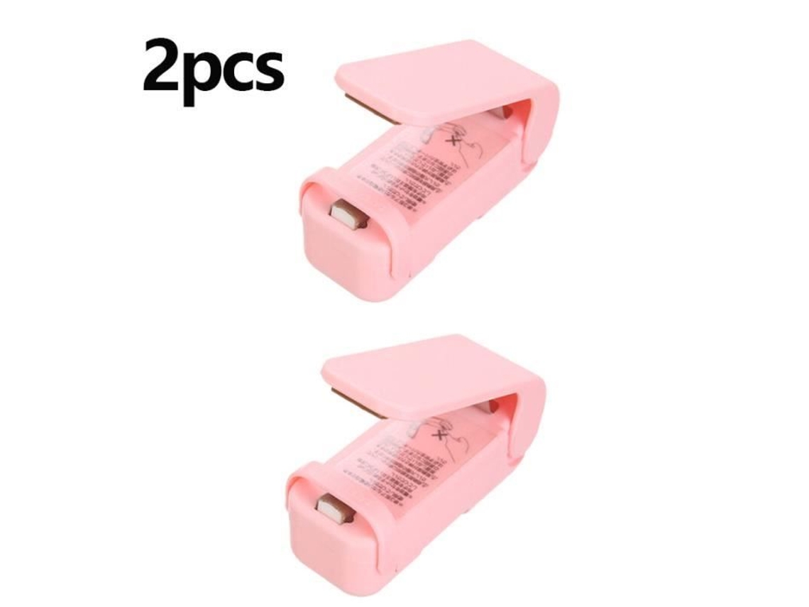 Sellador al vacío Mini sellador térmico Accesorios para el hogar Sellador de bolsas de plástico para almacenamiento 2 piezas Rosa E