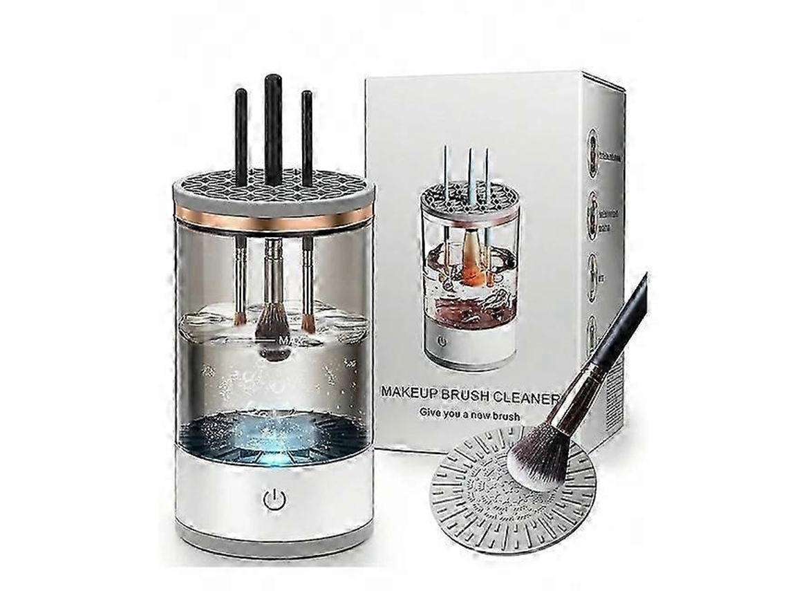 Soporte automático 3 en 1 para limpieza y secado de brochas de maquillaje. Mantén tus brochas frescas. Rosewell.