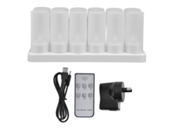 Baok-Candles LED sin llama, reutilizable, 100-240 V, para fiestas, bodas y Navidad, con enchufe europeo.