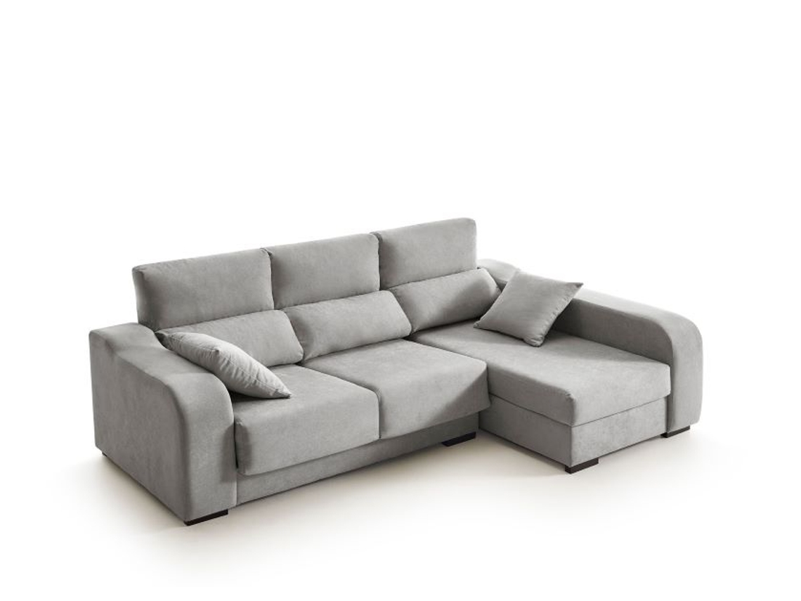 Chaiselongue Zafiro 3 Plazas Tela Derecha Color Gris