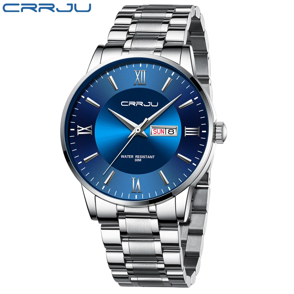 Reloj Deportivo Para Hombre (azul Plateado), Moderno, Resistente Al Agua, Con Fecha.