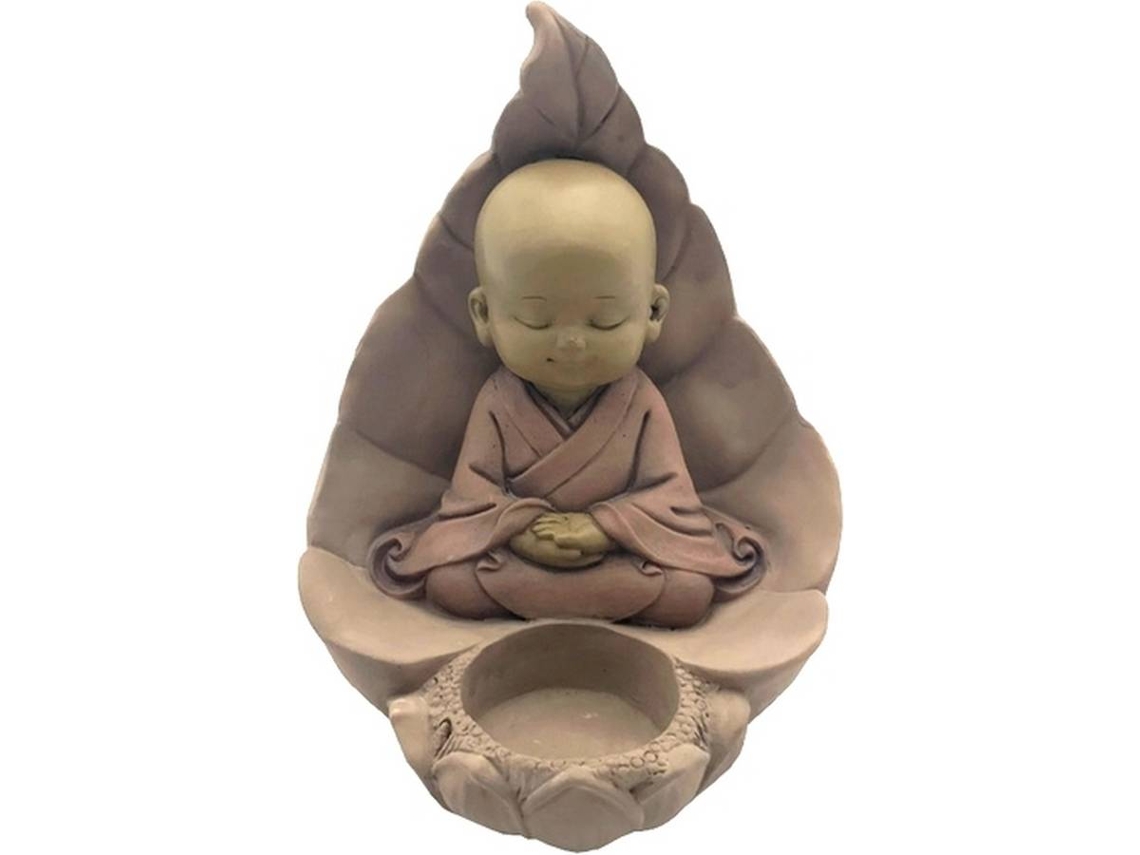 Pieza Decorativa ZEN'LIGHT Buda 2 (Rosa - 10.5x11x13.5 cm - Resina)