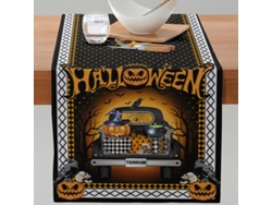 2026-45017-runner De Mesa Camión Calabaza Para Halloween, 33x229 Cm, Antideslizante, Decoración Fiesta, Tela Suave Y Duradera