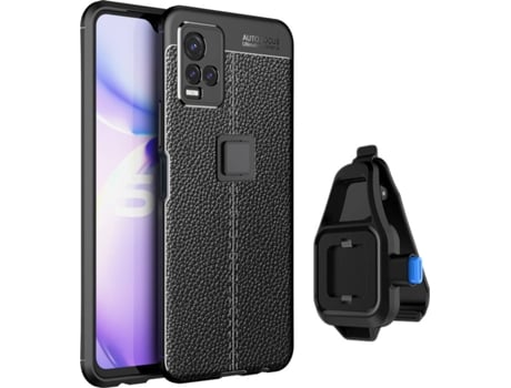 Funda + Soporte de Cintura Vivo Y21S Rugged Leather Negro