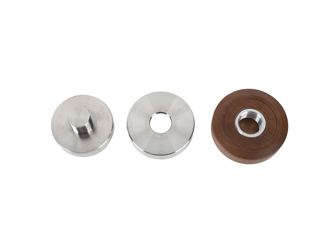 Espátula distribuidora de café de 58 mm con ajuste de profundidad y mango de madera de nogal