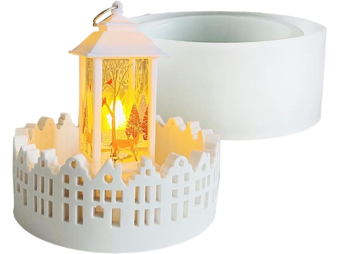 Molde De Silicona Para Velas | Casa Con Luz Led, Accesorio Antiadherente Para Manualidades