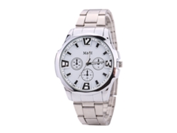 Reloj De Pulsera Analógico De Cuarzo Para Hombre Con Brazalete De Aleación Y Esfera Blanca Plateada.