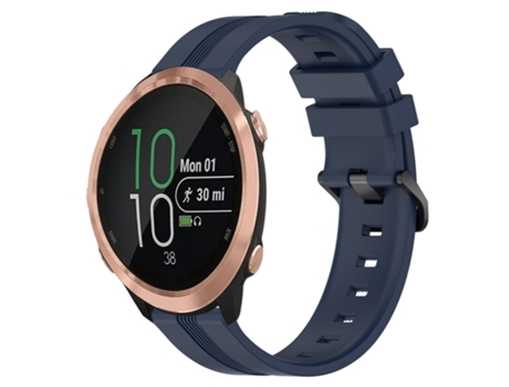 Correa de reloj inteligente para Garmin Forerunner 645 Music Correa de reloj Slicone a rayas cóncavas de 20 mm (azul marino)